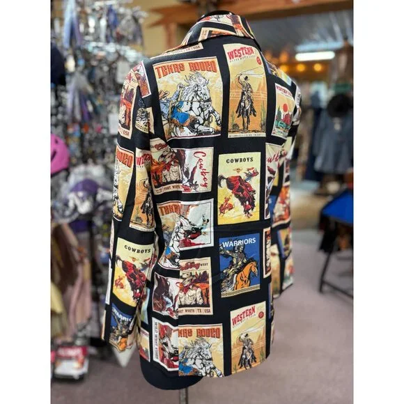 NEW Retro Cowboy Colorful Blazer Jacket
